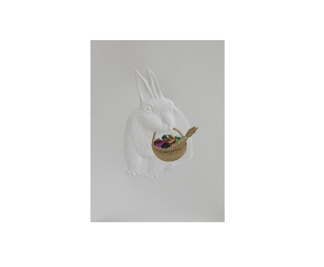 Paula Skene Card -Bunny with Basket Easter
