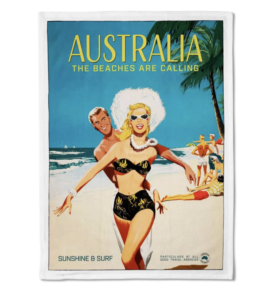 Tea Towel - Australia The Beaches are Calling