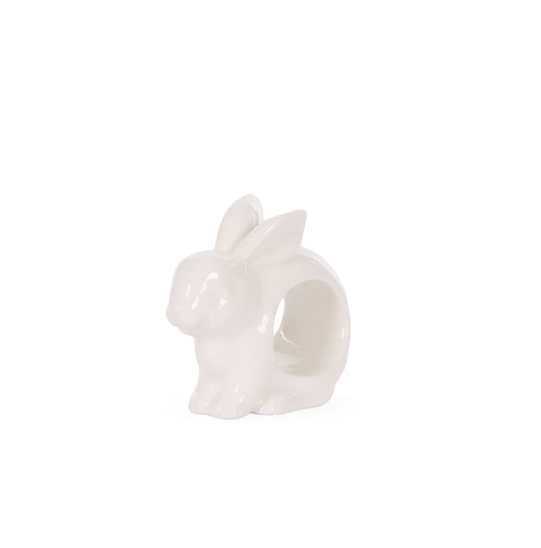 Holly & Ivy -  White Bunny Napkin Ring