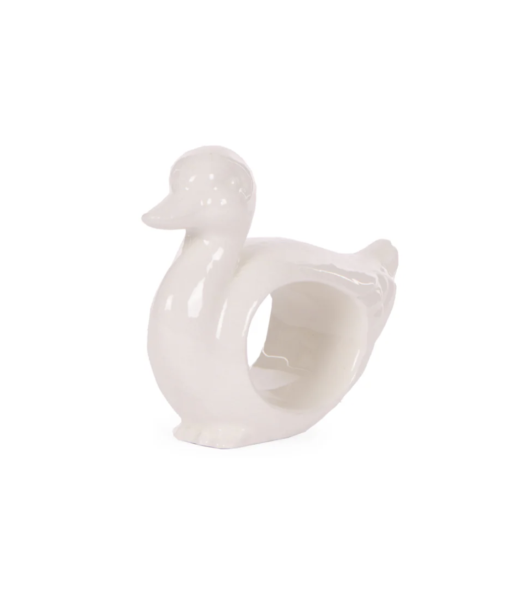 Holly & Ivy - White Ducking Napkin Ring