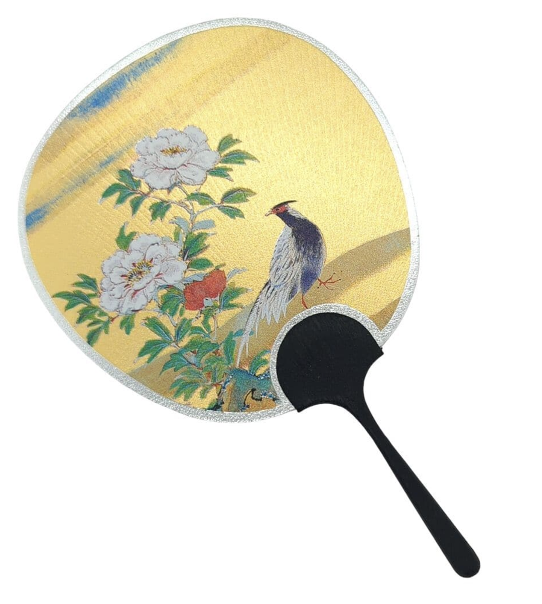 World Collection Small Fan - Flowers With Bird