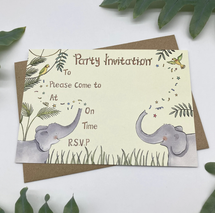 Ink and Snail - Birthday Invitations Elephant Pack of 10