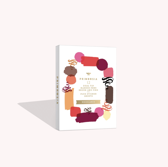 Primrosia - Dual Tip Marker Pens and Sticker Sheet Woodland