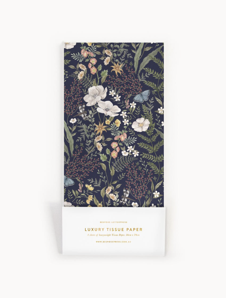 Bespoke Letterpress - Tissue Paper 4Pk - Dusk In Bloom