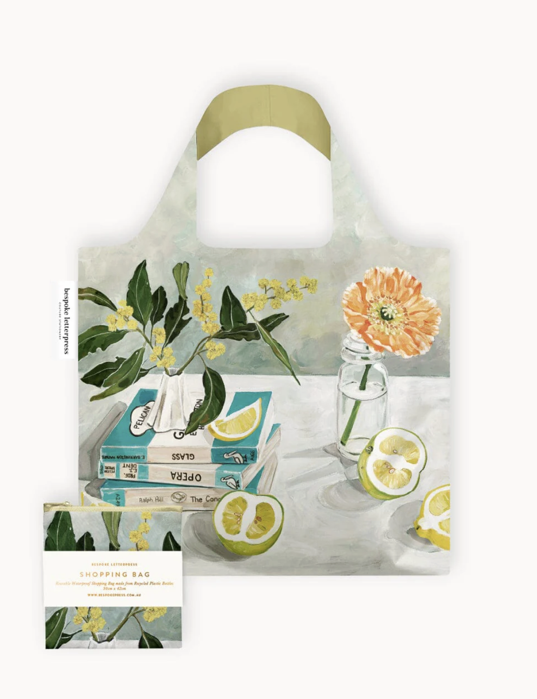 Bespoke Letterpress Shopping Bags Wattle & Citrus