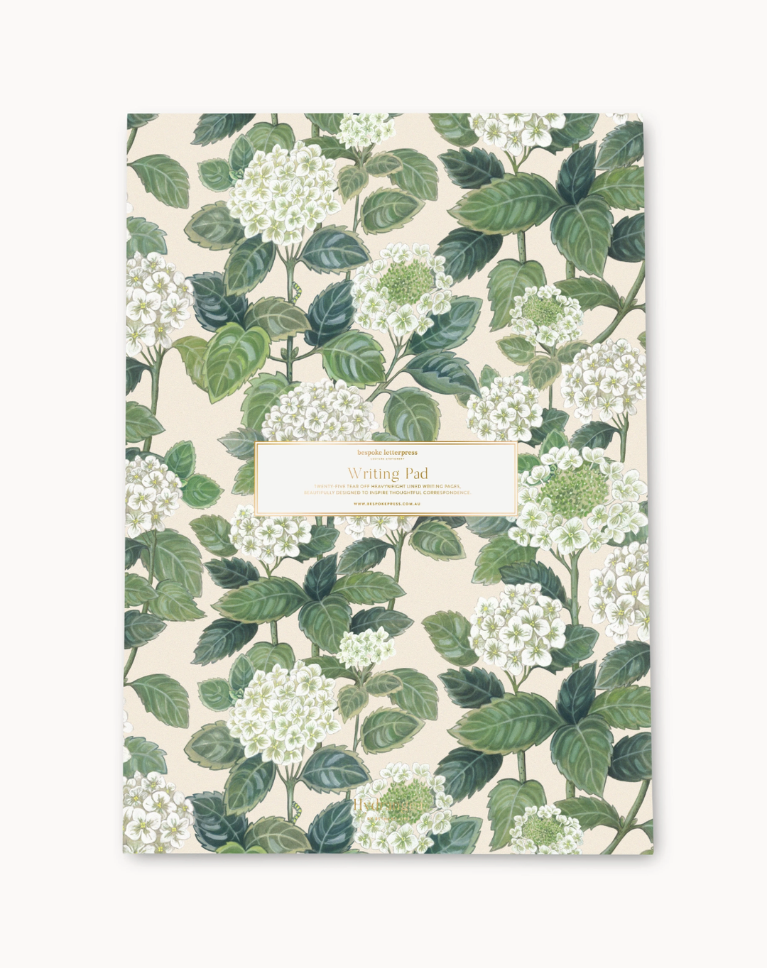 Bespoke Letterpress Writing Pad - Hydrangea A4