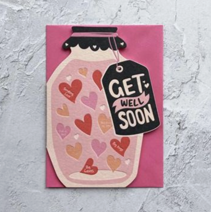 Heyyy Card - Get Well Jar Of Hearts