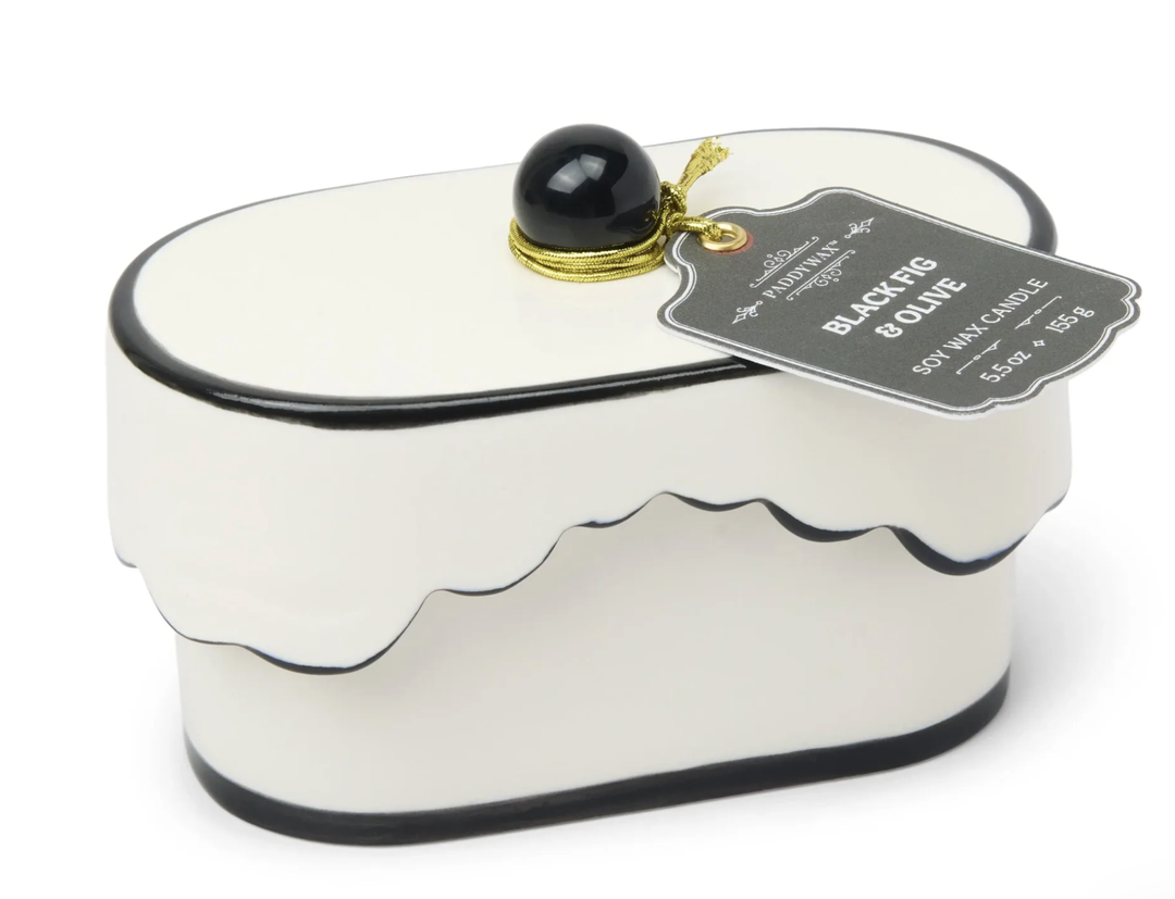 Candle - Cherie Porcelain Dish Black - Black Fig & Olive