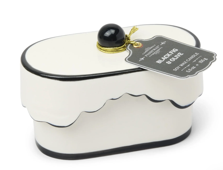 Candle - Cherie Porcelain Dish Black - Black Fig & Olive