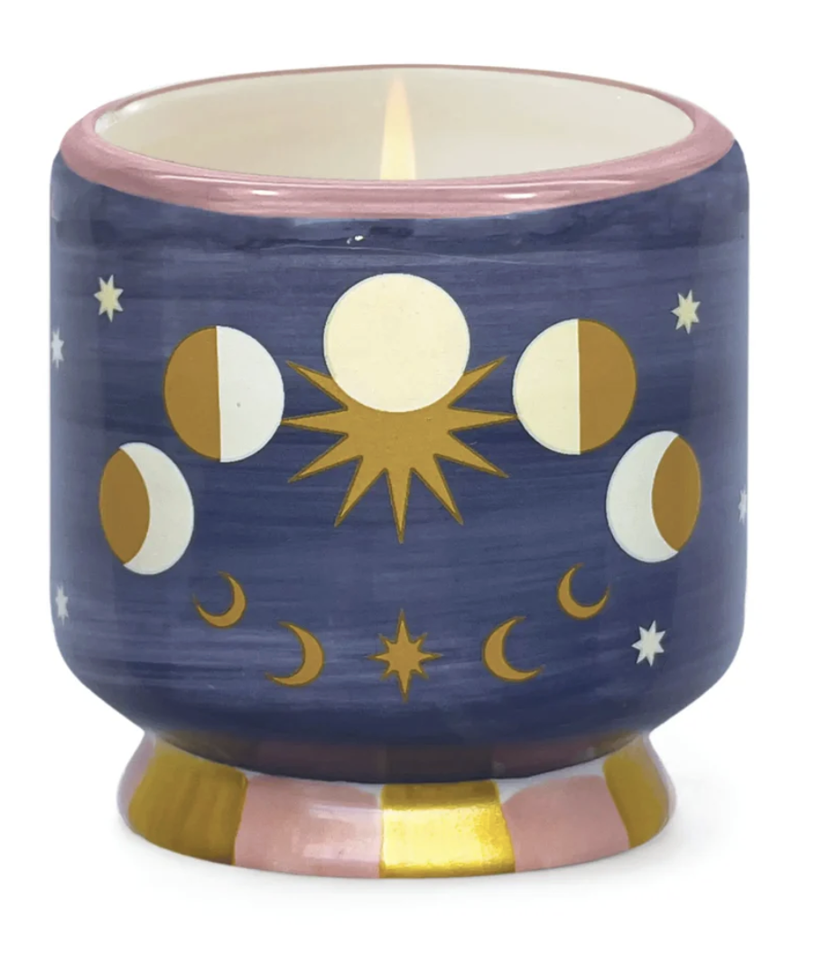 Paddywax 8oz Ceramic Candle Moon Phases - Jasmine & Rose