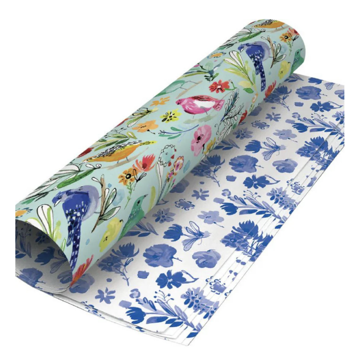 Roger La Borde Flat Wrap - Reversible Birds