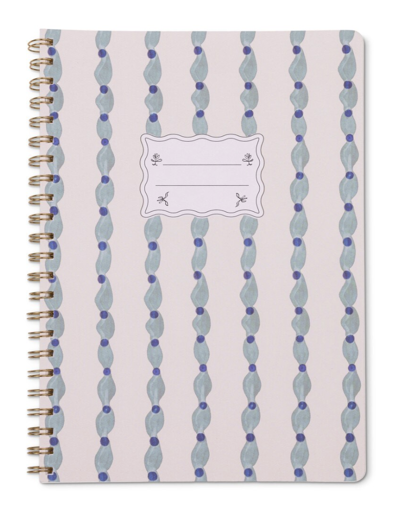 Large Spiral Notebook - Wavy Blue