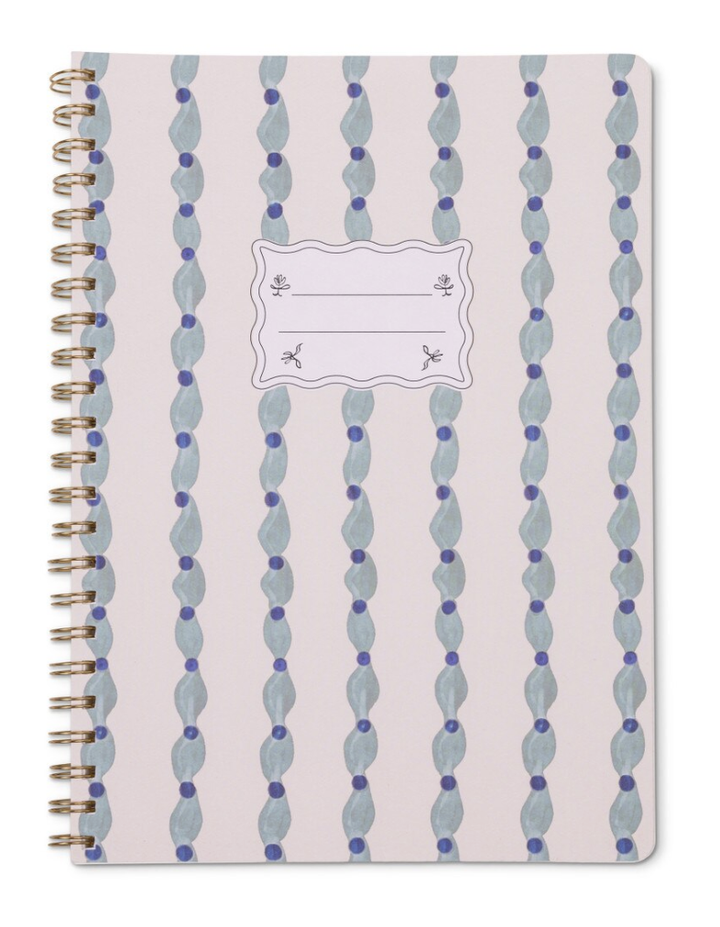 Large Spiral Notebook - Wavy Blue