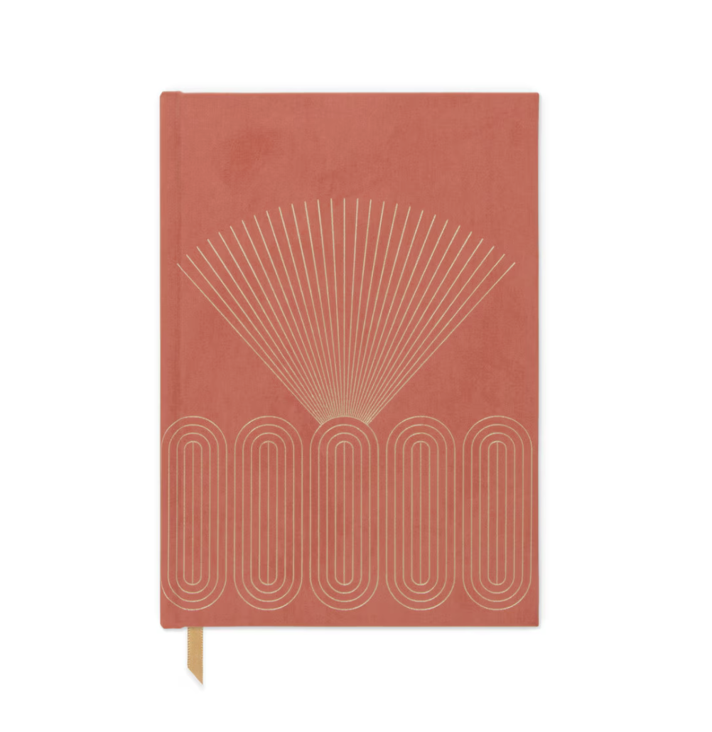 Hard Cover Suede Journal - Terracotta Radiant Rays