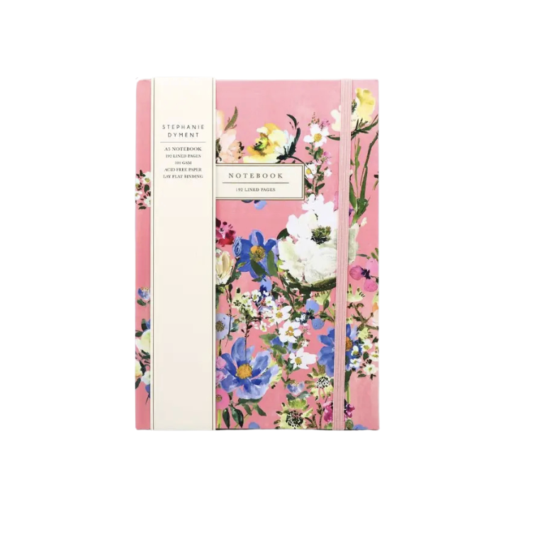 Stephanie Dyment A5 Notebook - Pink Floral