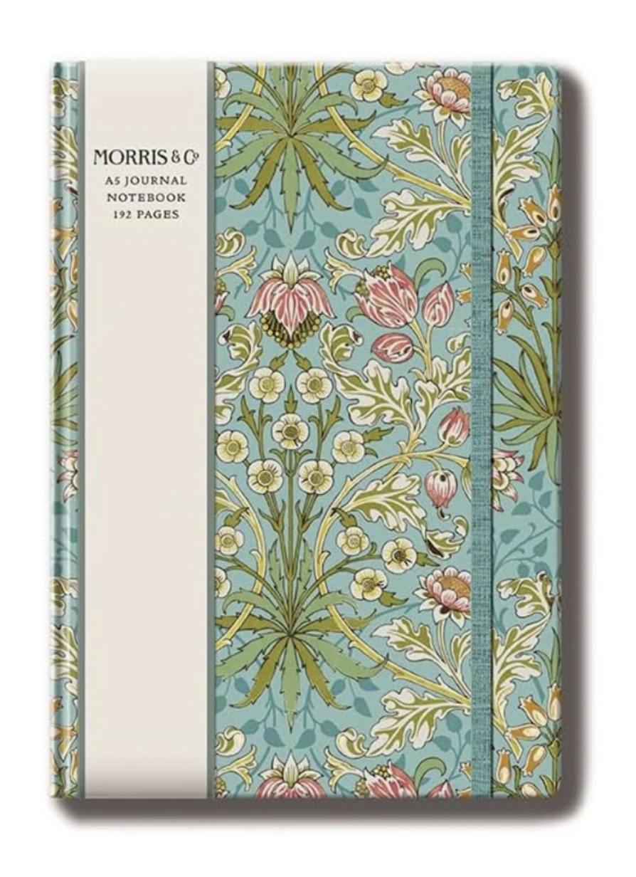 William Morris A5 Journal - Blue Floral Design - Lined