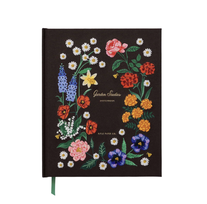 Embroidered Fabric Sketchbook - Garden Study