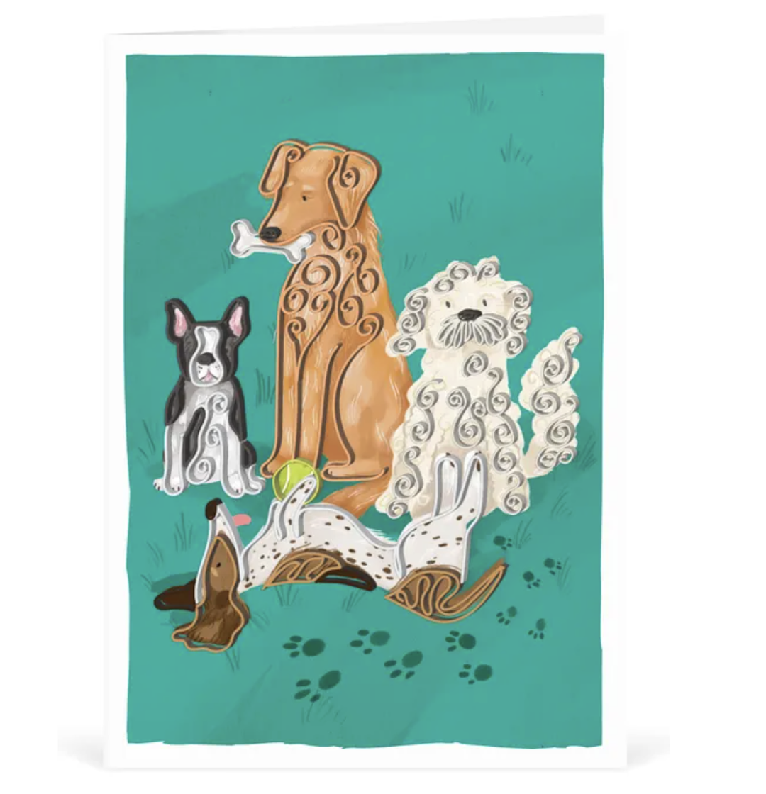 Origamo Quilling Greeting Card - Dogs