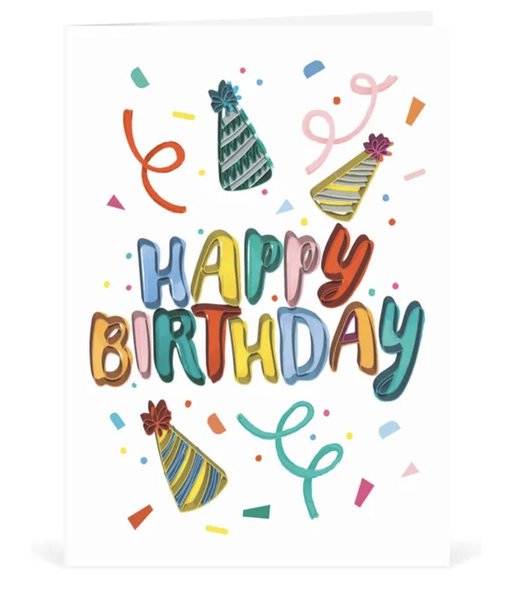 Origamo Quilling Greeting Card - Happy Birthday Party Time