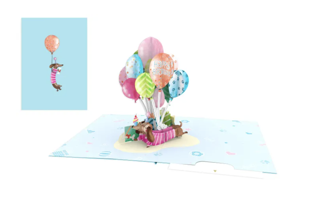 Origamo Pop Up Greeting Card - Happy Birthday Dog