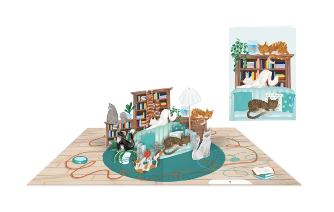 Origamo Pop Up Greeting Card - Cats