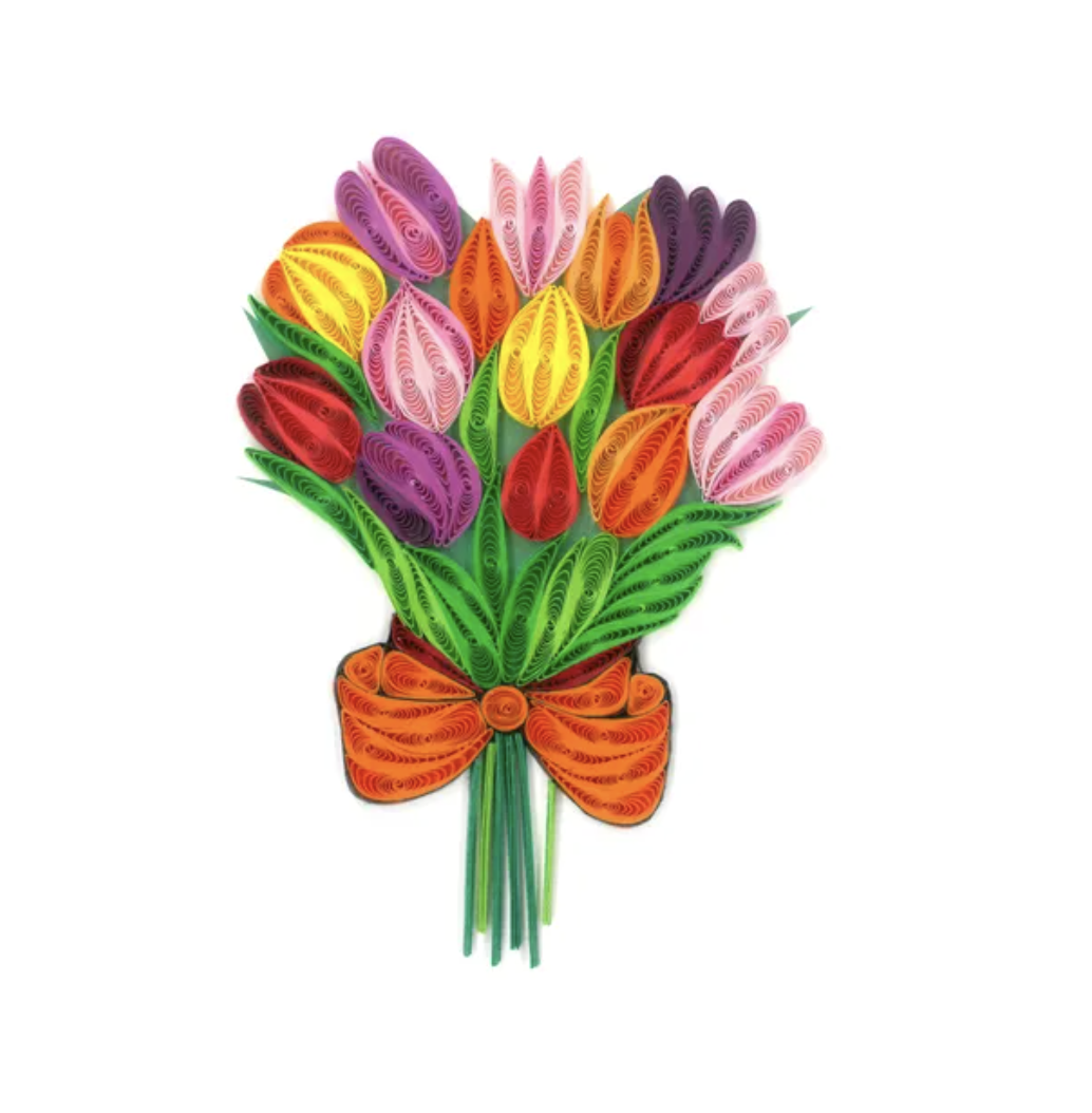 Origamo Quilling Greeting Card - Tulips Bouquet
