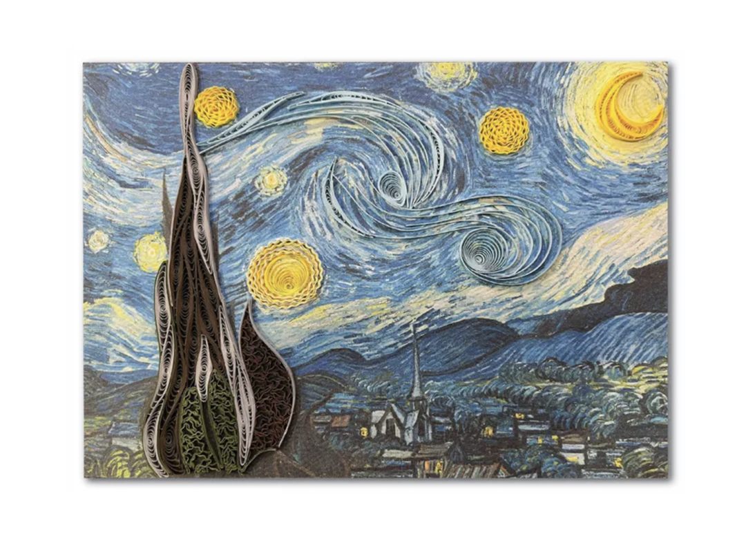 Origamo Quilling Greeting Card - Van Gogh Starry Night