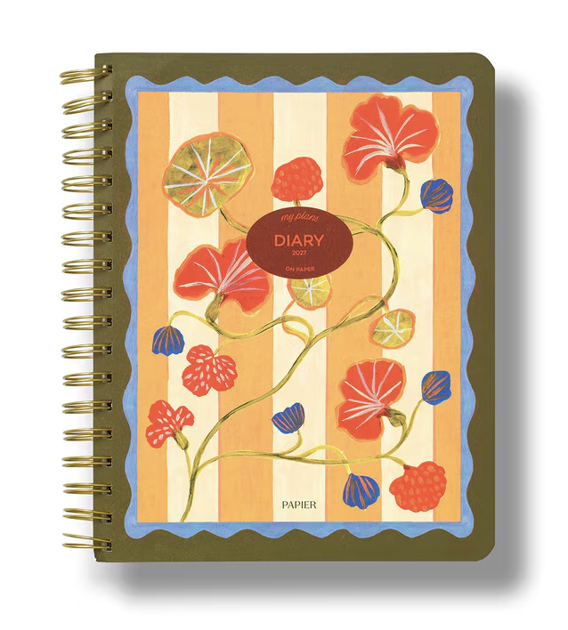 2027 Softcover Spiral Weekly Diary - Trellis