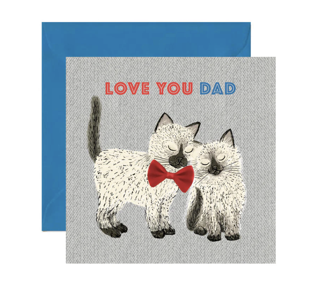 Apple & Clover Card - Love You Dad Cats