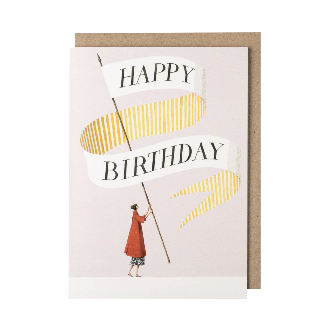 Laura Stoddart Card - Happy Birthday Banner Lady