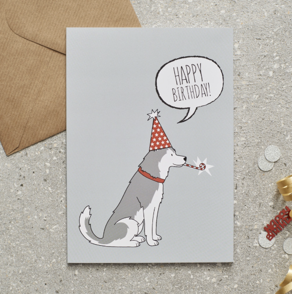 Card - Husky Happy Birthday