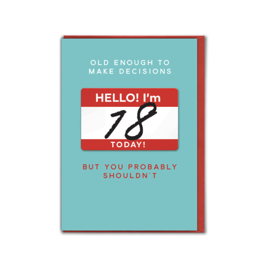 Brain Box Candy Card - 18 Today