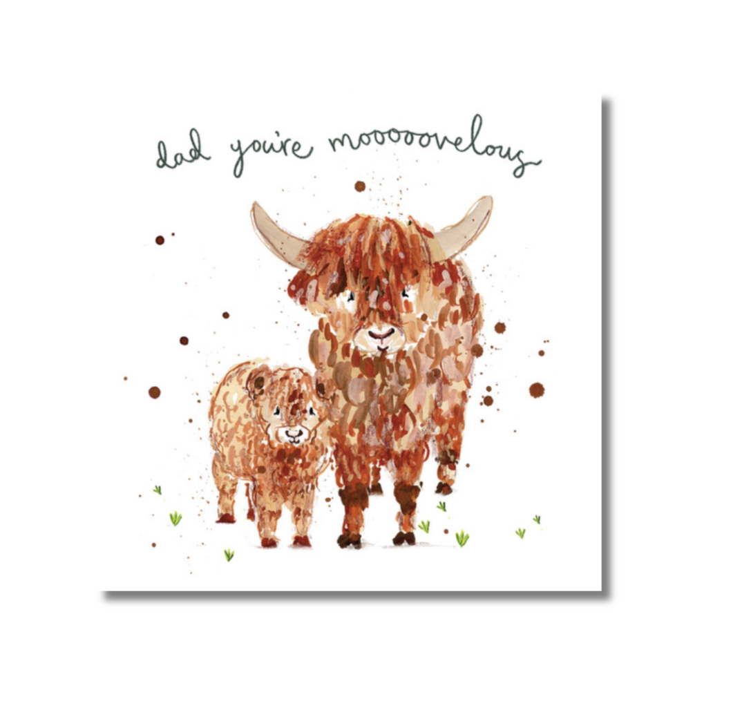 Louise Mulgrew Card - Father's Day Highland Cows