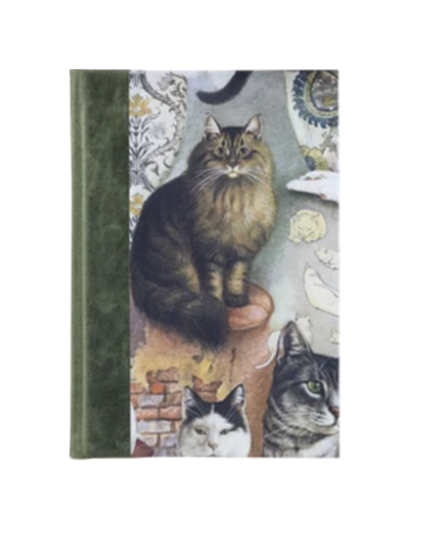 A5 Half-Leather Bound Journal (Blue) - The Nine Lives of Cats
