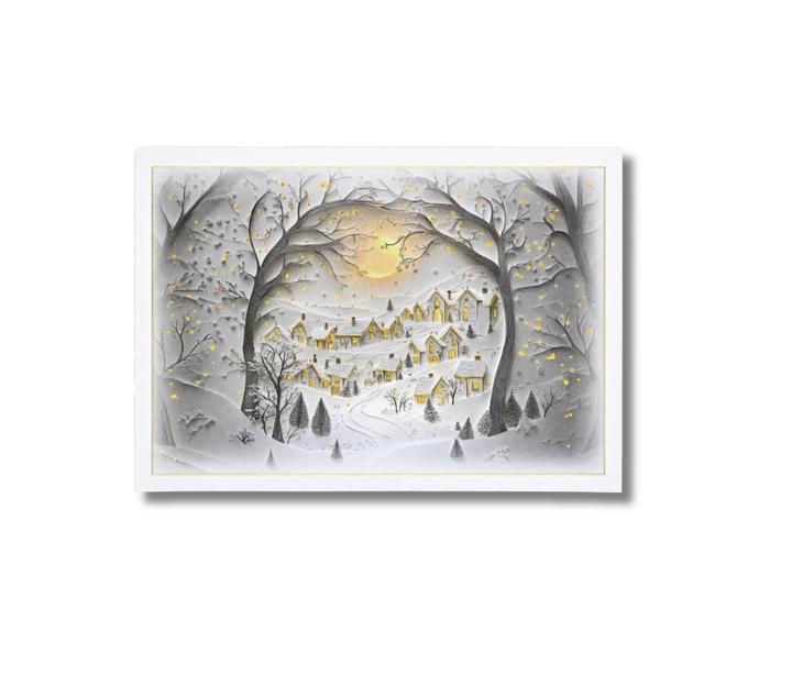 Deluxe Boxed Christmas Cards - Wintry Village
