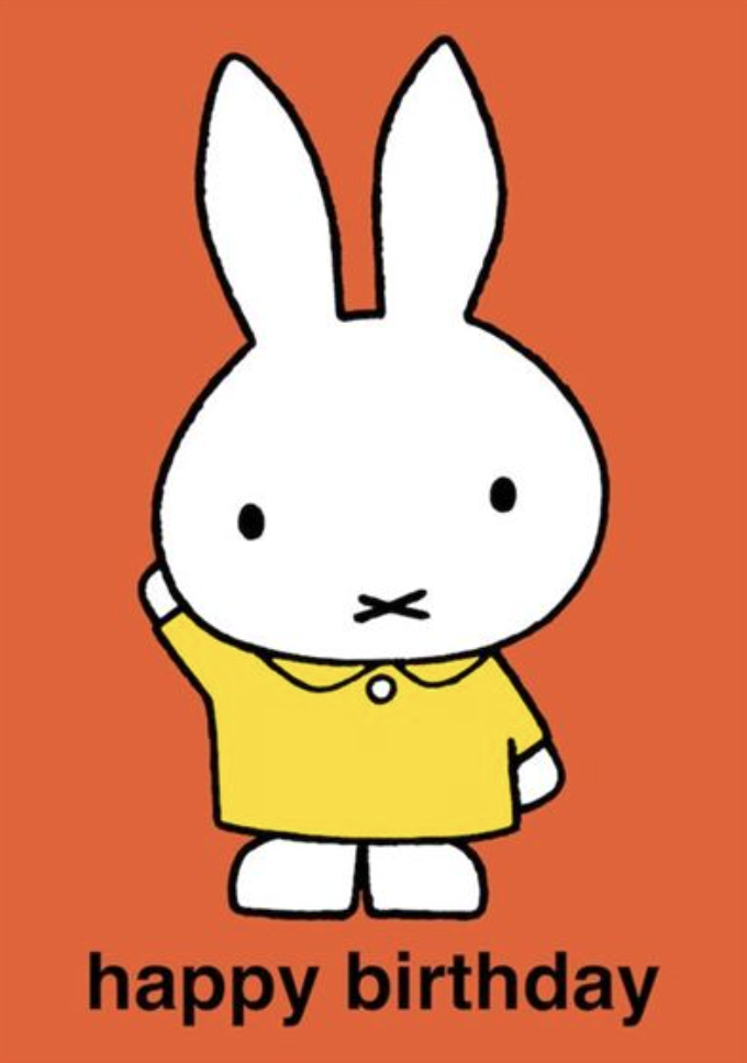 Miffy Card - Miffy Waving Happy Birthday