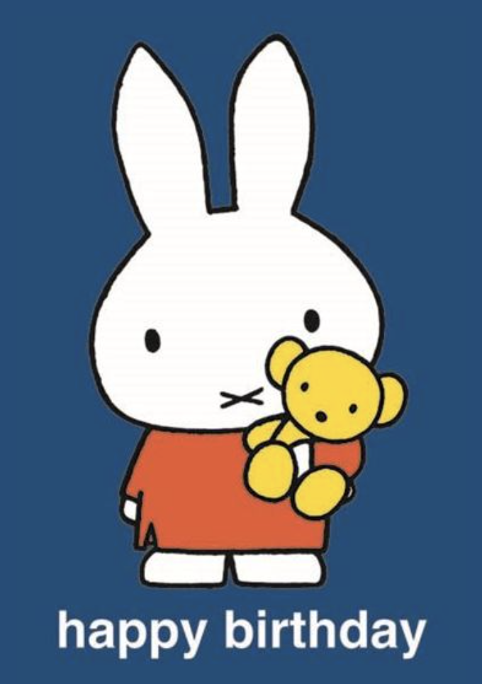 Miffy Card - Miffy With Teddy Bear