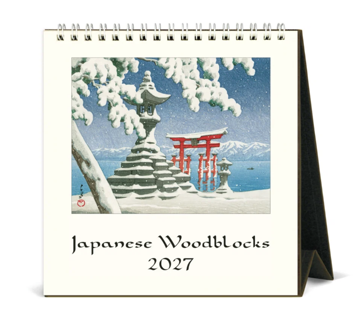Cavallini 2027 Desk Calendar - Japanese Woodblocks