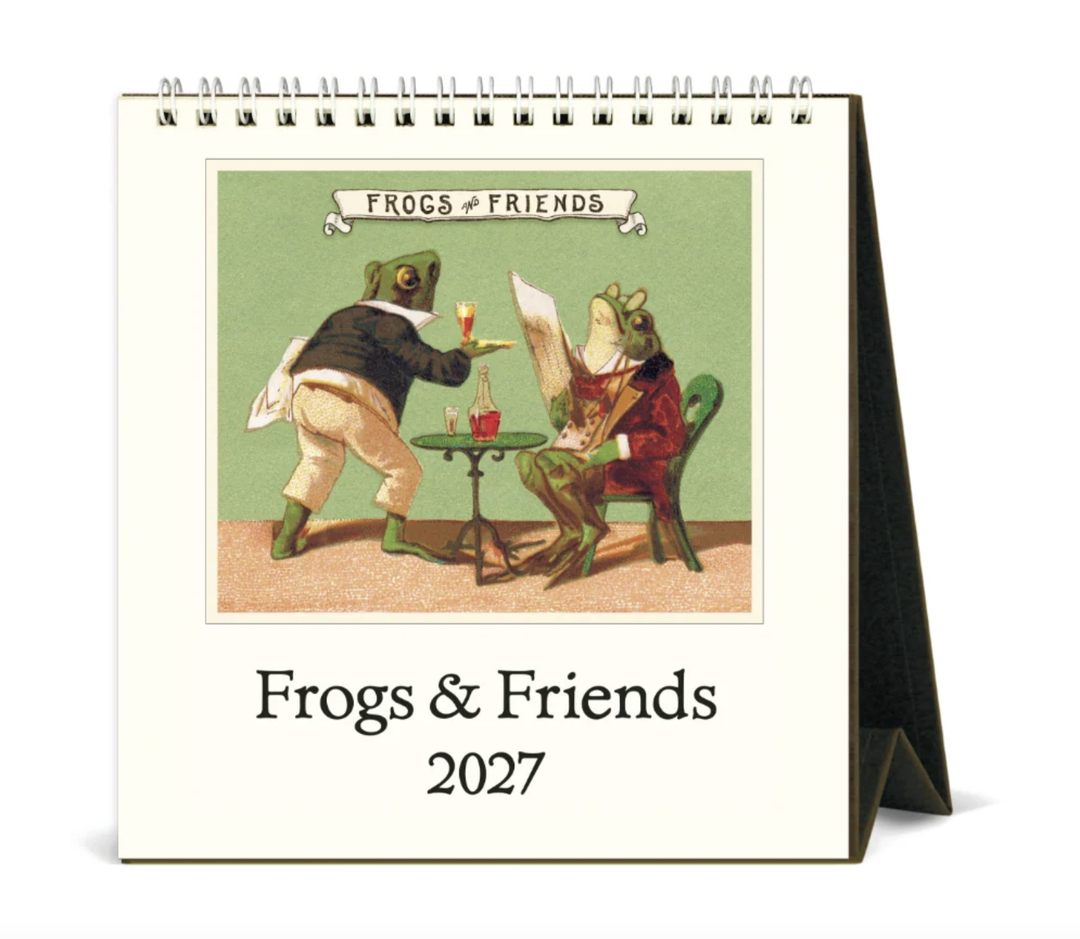 Cavallini 2027 Desk Calendar - Frogs & Friends