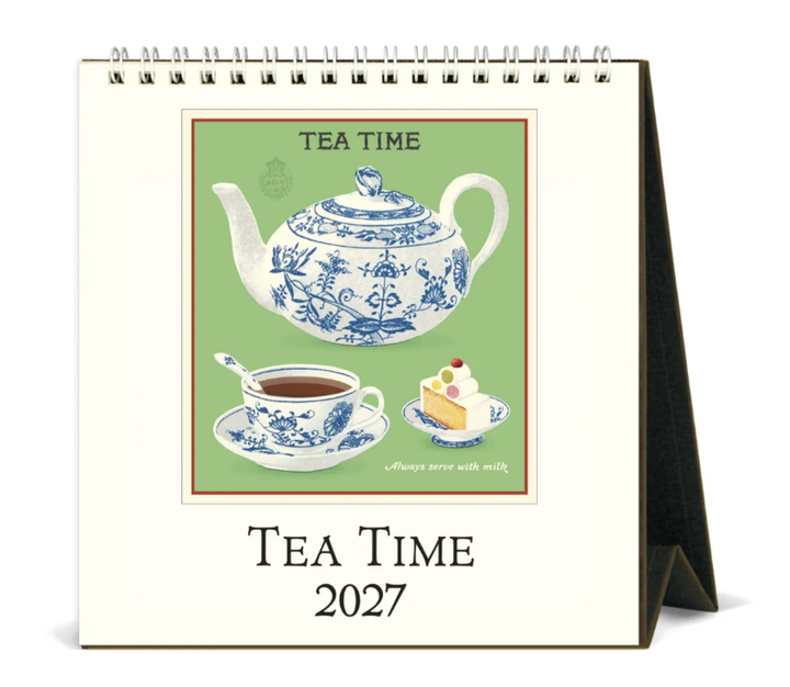 Cavallini 2027 Desk Calendar - Tea Time