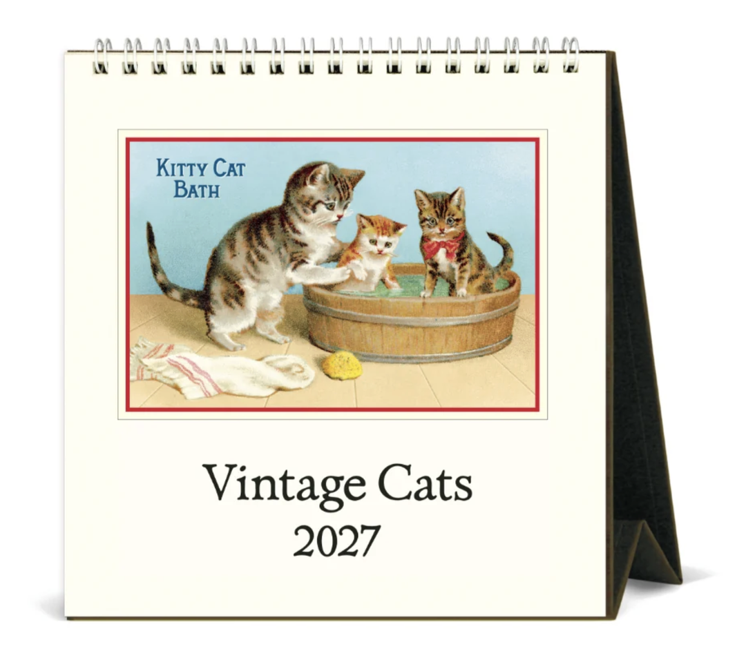 Cavallini 2027 Desk Calendar - Vintage Cats