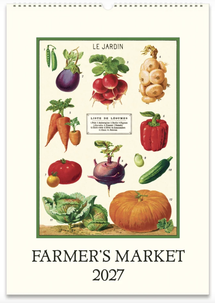Cavallini 2027 Wall Calendar - Farmers Market