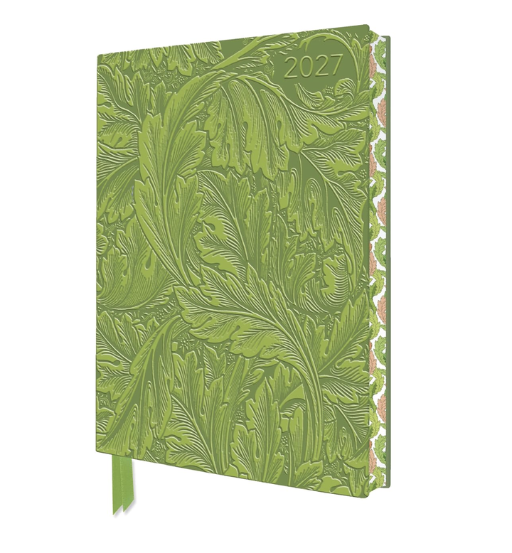 Flame Tree 2027 Leather Diary - William Morris - Acanthus