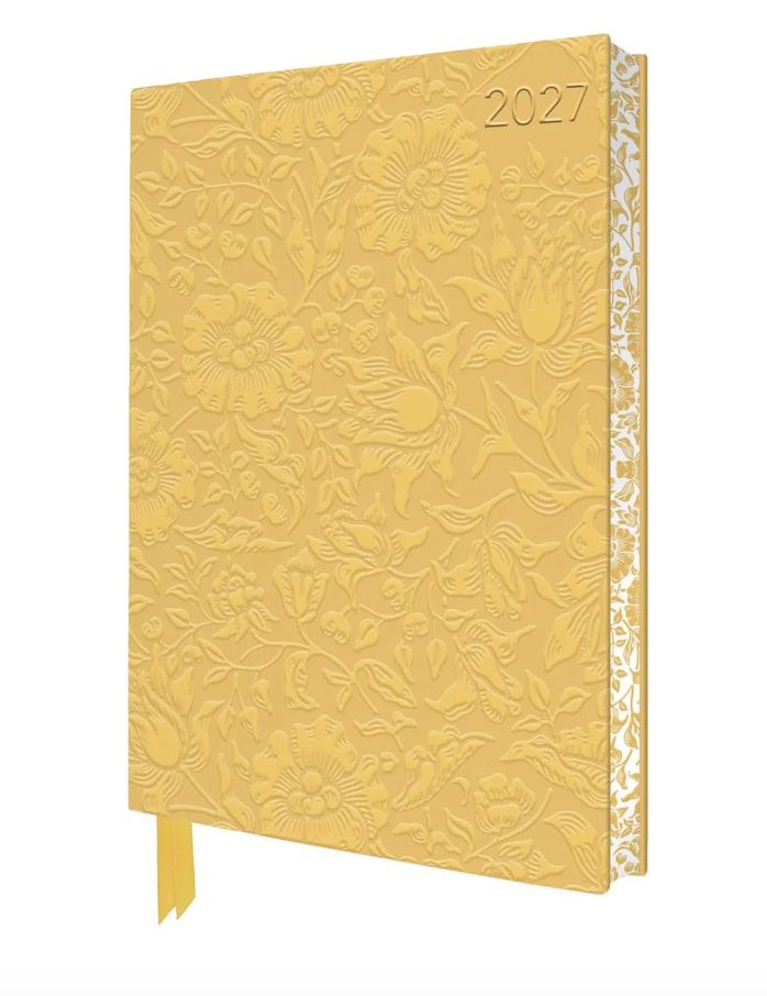 Flame Tree 2027 Leather Diary - William Morris - Mallow