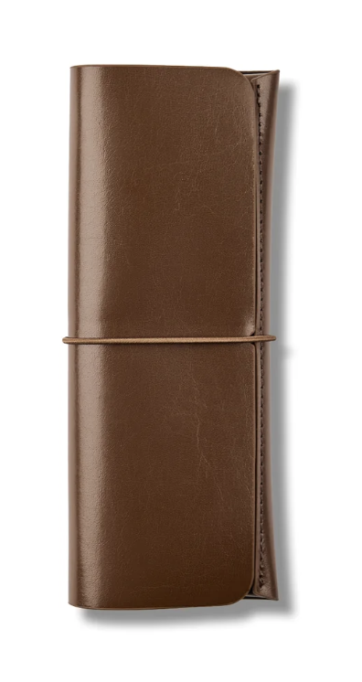 Studio Milligram Recycled Leather Pen Case - Chocolate