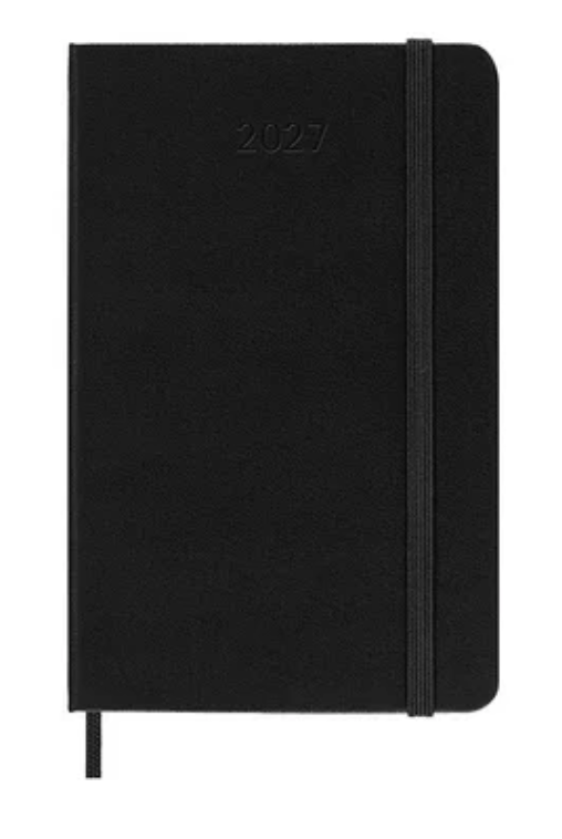 Moleskine 2027 Weekly Horizontal Hard Cover Diary Pocket - Black