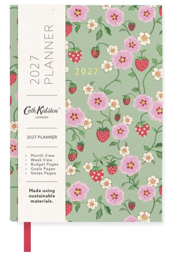Cath Kidston A6 Soft Cover 2027 Diary - Strawberry Green
