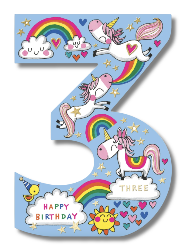 Cookie Cutters Card - 3rd Birthday Unicorns