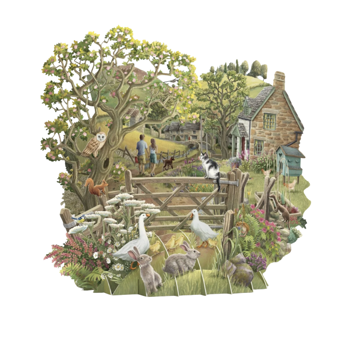 Me and McQ 3D Pop Up Card - Countryside