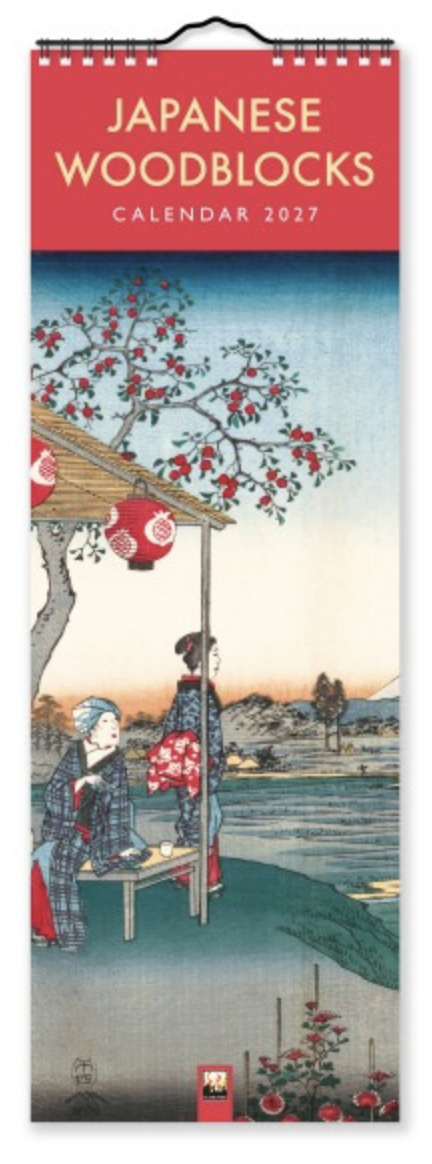 2027 Flame Tree Slim Calendar - Japanese Woodblocks